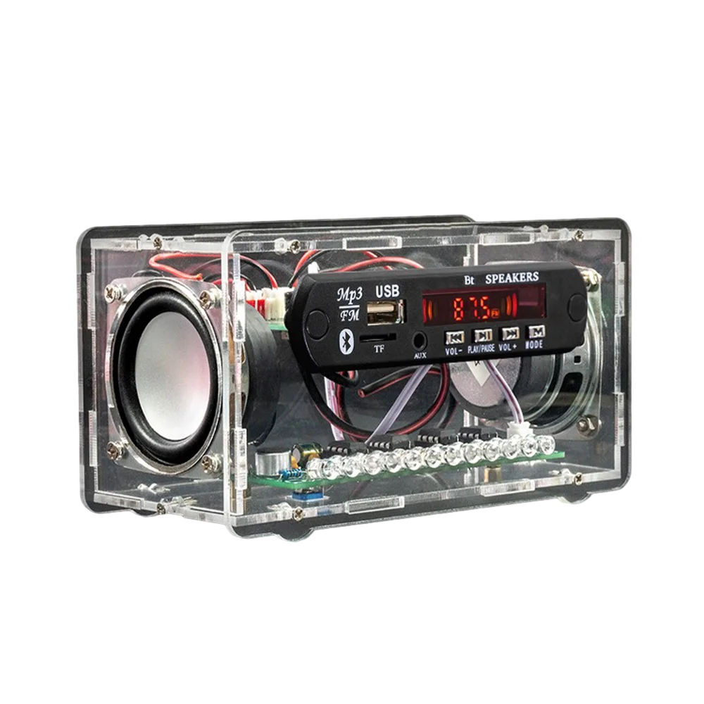3Wx2 DIY Bluetooth Speaker Kit with FM Radio DIY Soldering Project Practice Solder Assembly DIY Electronic Kit Component Speaker