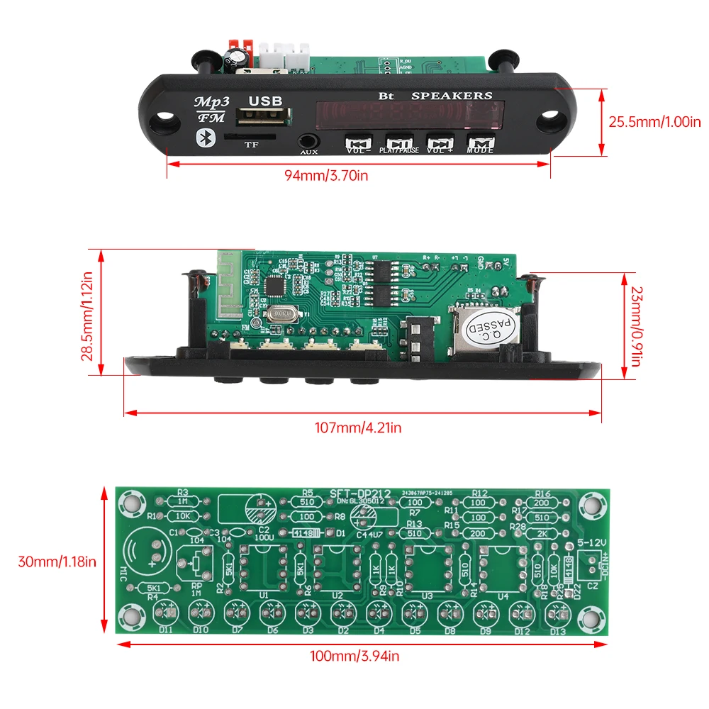 3Wx2 DIY Bluetooth Speaker Kit with FM Radio DIY Soldering Project Practice Solder Assembly DIY Electronic Kit Component Speaker