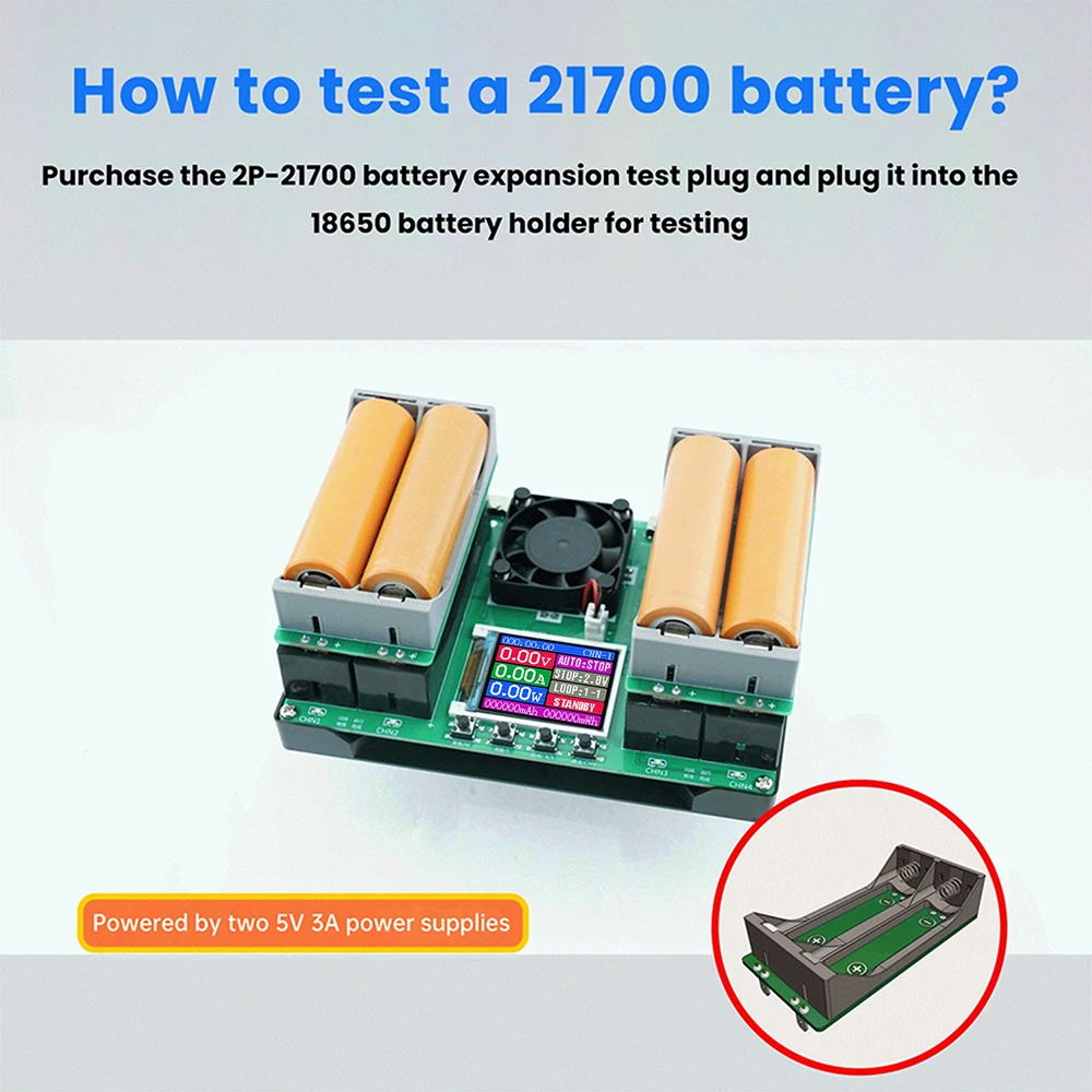 18650/21700 Battery Capacity Tester LCD Display MAh Lithium Digital Battery Detection Module For Battery Test Charge-Discharge
