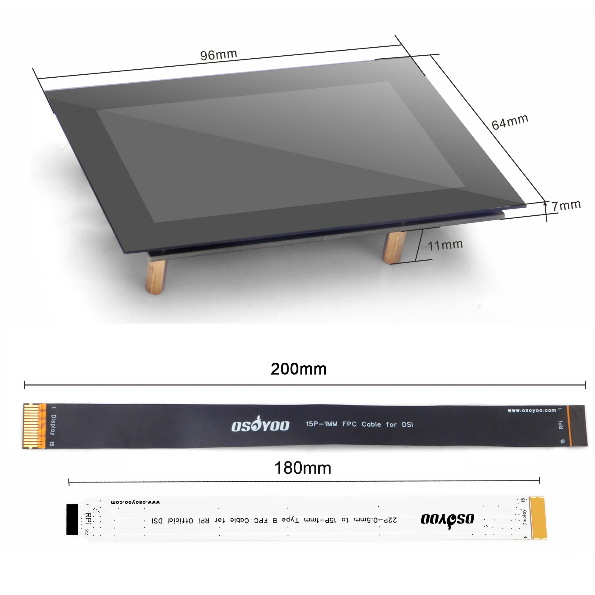 OSOYOO 3.5 RPi5 DSi Touchscreen LCD Display Capacitive Touch Screen Plug and Play Monitor for Raspberry Pi5 4 3 2 B B+
