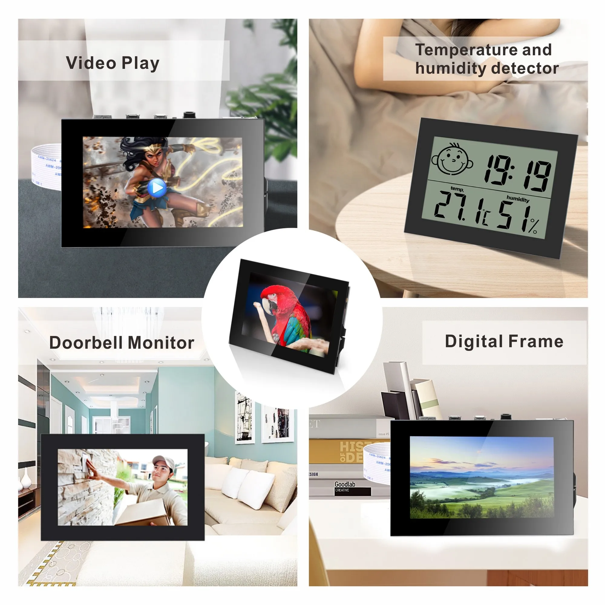 OSOYOO 3.5 RPi5 DSi Touchscreen LCD Display Capacitive Touch Screen Plug and Play Monitor for Raspberry Pi5 4 3 2 B B+