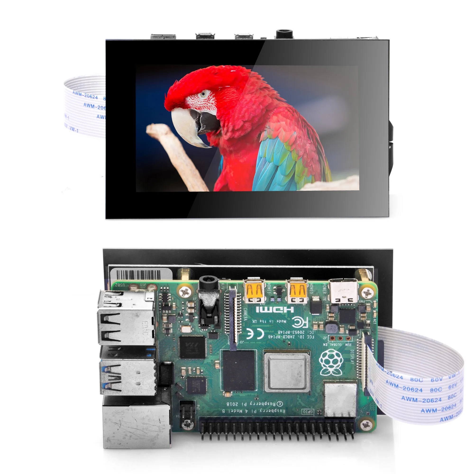OSOYOO 3.5 RPi5 DSi Touchscreen LCD Display Capacitive Touch Screen Plug and Play Monitor for Raspberry Pi5 4 3 2 B B+