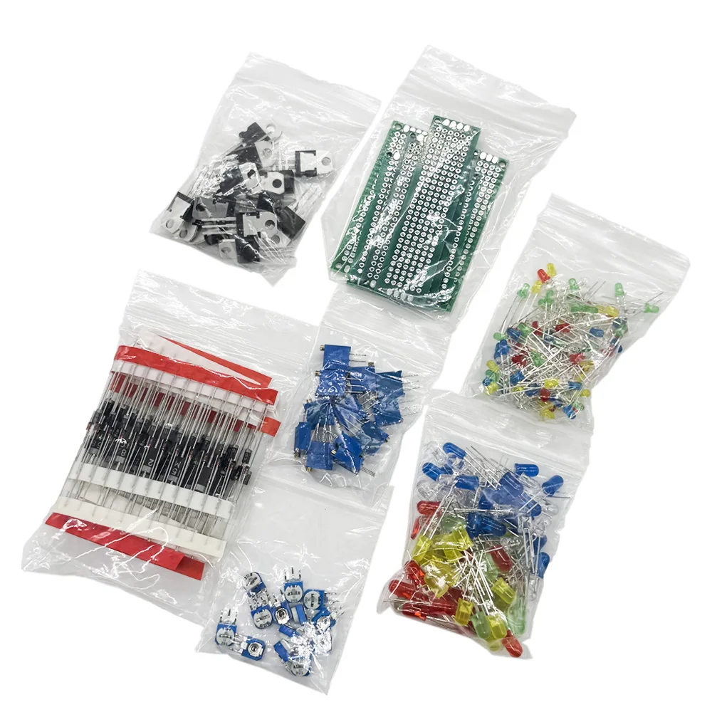 1818Pcs Electronic Components Diy Kit Led Pcb Capacitor Resistor 2n2222 RM063 3296W Potentiometers Ne555 Im317 Diodes Monolithic