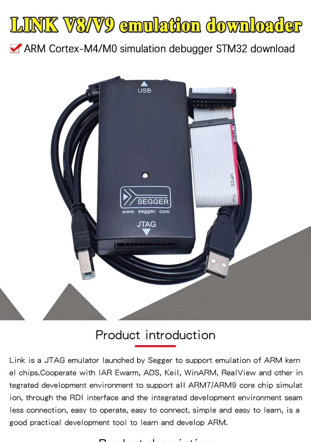 High Speed J-Link JLink V8 USB JTAG ARM Emulator Debugger J-Link V9 Emulator STM32F103C8T6 STM MCU