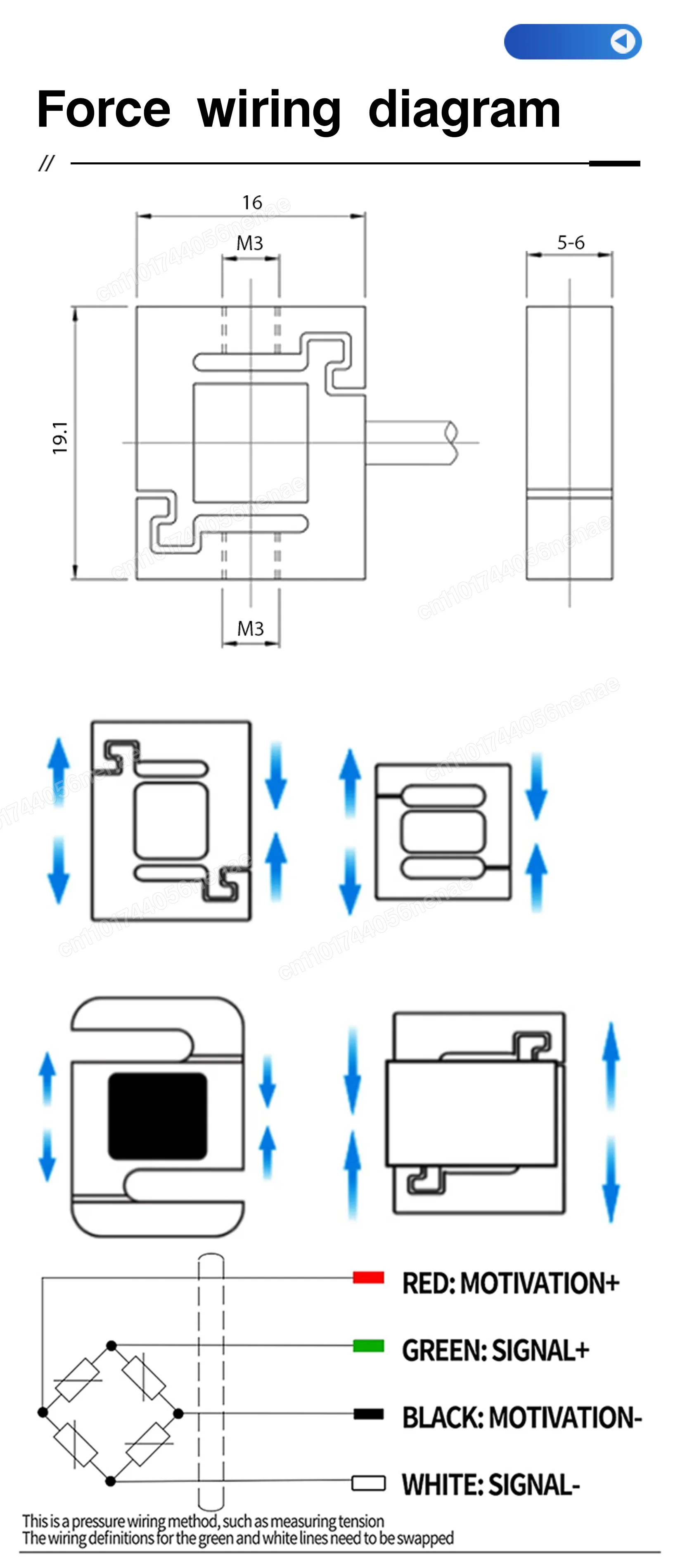 S-Type Load Cell Sensor, 5kg-50kg Capacity, High Repeatability 2.0±10% MV/V Output, ±0.1% Hysteresis, IP66, Wide Temp Range