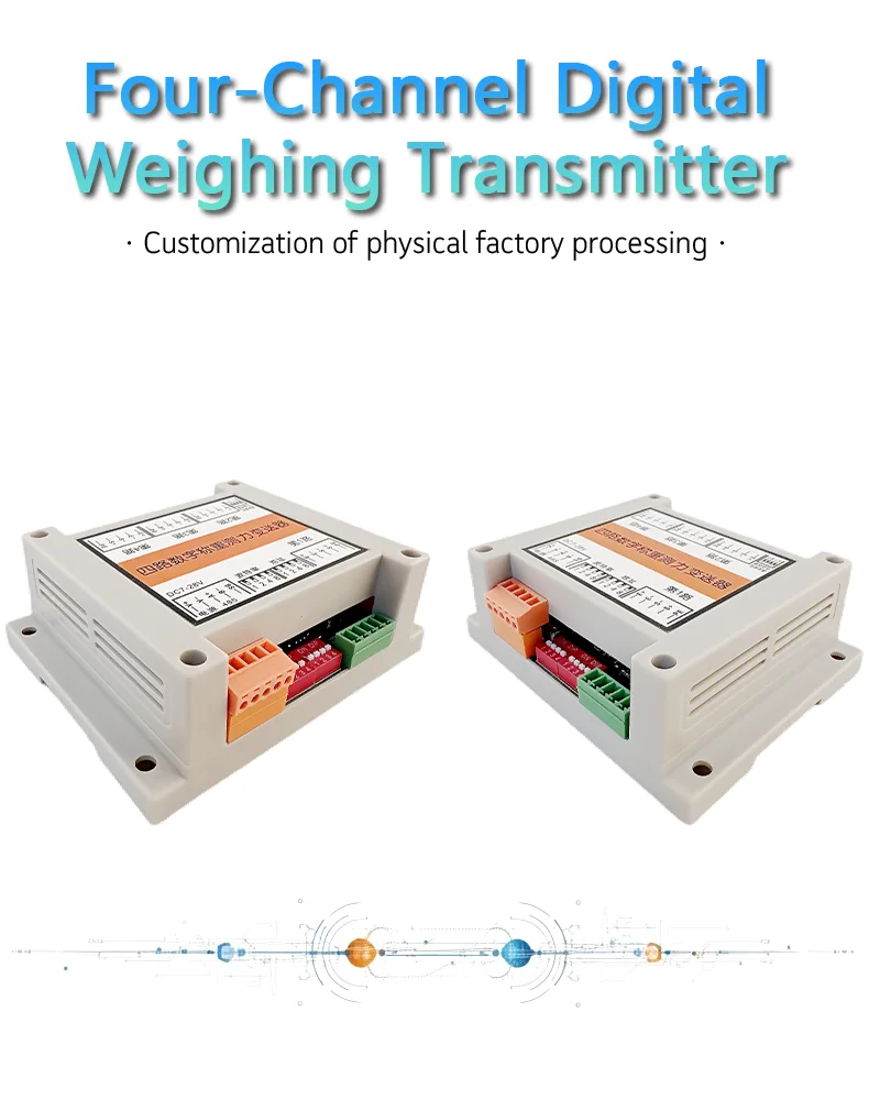4-Channel Digital Weight Transmitter RS485 Modbus RTU Load Cell Signal Converter 10-28VDC for PLC Industrial Control