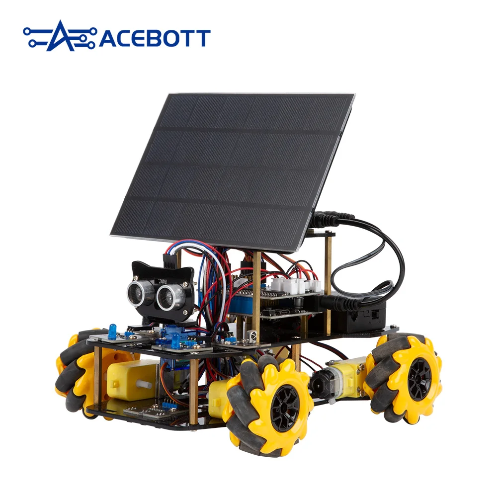 ACEBOTT ESP32 4WD Mecanum Wheel Camera IoT WiFi STEM STEAM Programming Smart Robot Car Kit for School Project Arduino UNO R3
