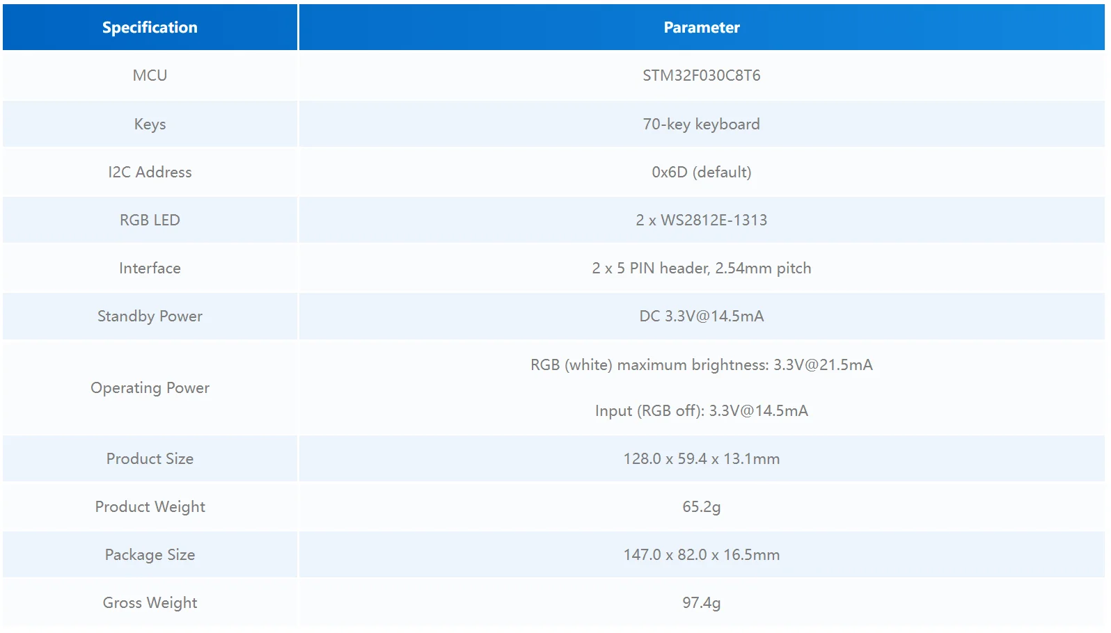 M5Stack A164 Tab5 Keyboard 70-Key I2C Input Module STM32 Chip 14*5 Matrix Keyboard With RGB LED For Tab5 Mainboard
