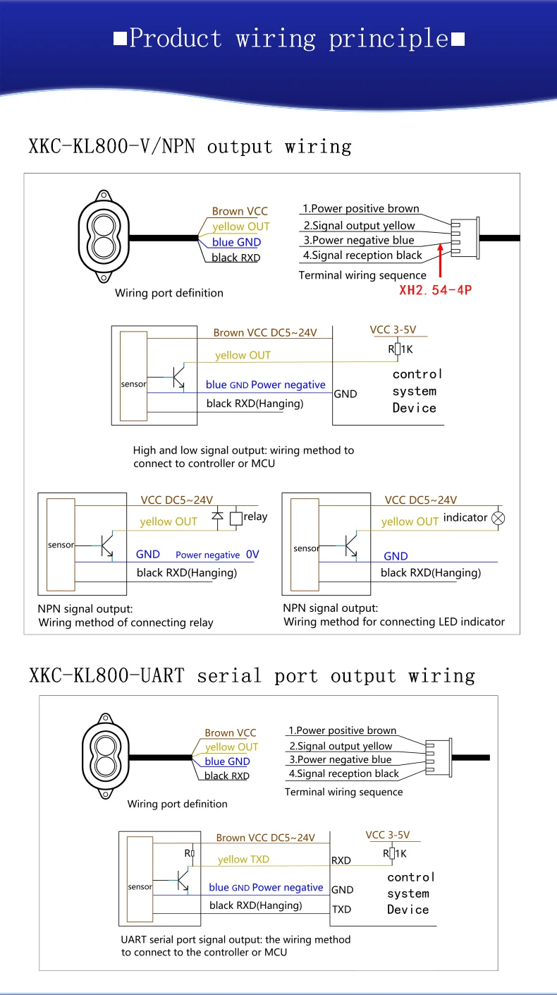 XKC-KL800 Distance Laser Sensor 2% Hign Accuracy Small Angle Object Human Presence Proximity IR Infrared Sensor