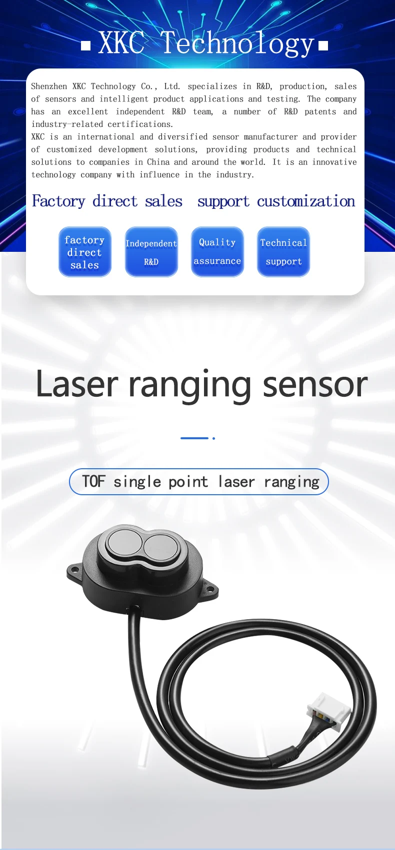 XKC-KL800 Distance Laser Sensor 2% Hign Accuracy Small Angle Object Human Presence Proximity IR Infrared Sensor