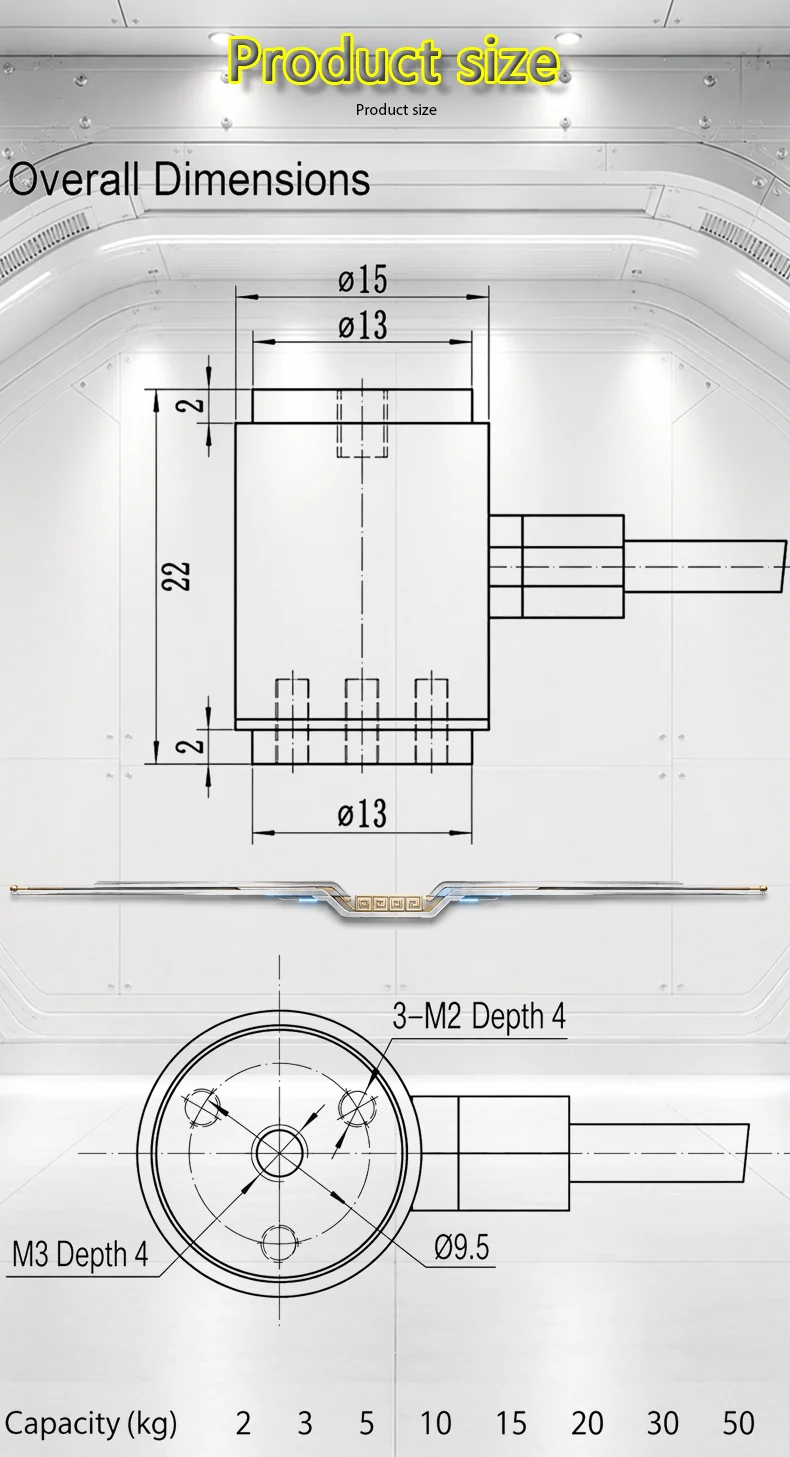 Mini Column Load Cell 5kg 10kg 20kg 30kg 50kg Stainless Steel Pressure Sensor High Precision Weighing Sensor