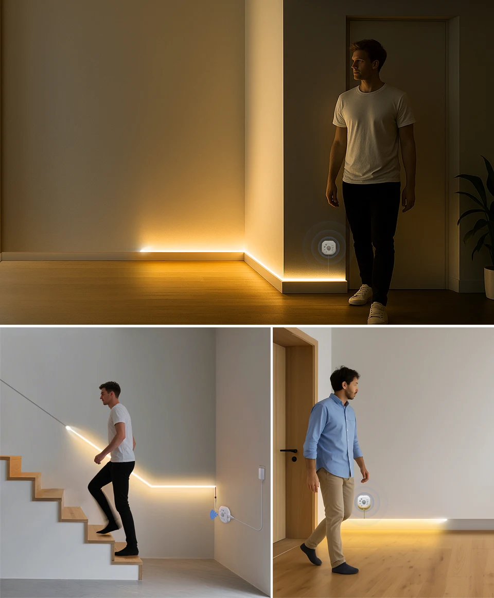WS2811 Horse Race Chase LED Strip Light Motion Sensor Staircase Night Led Tape Diode Flexible Ribbon For Room Ceiling Decoration