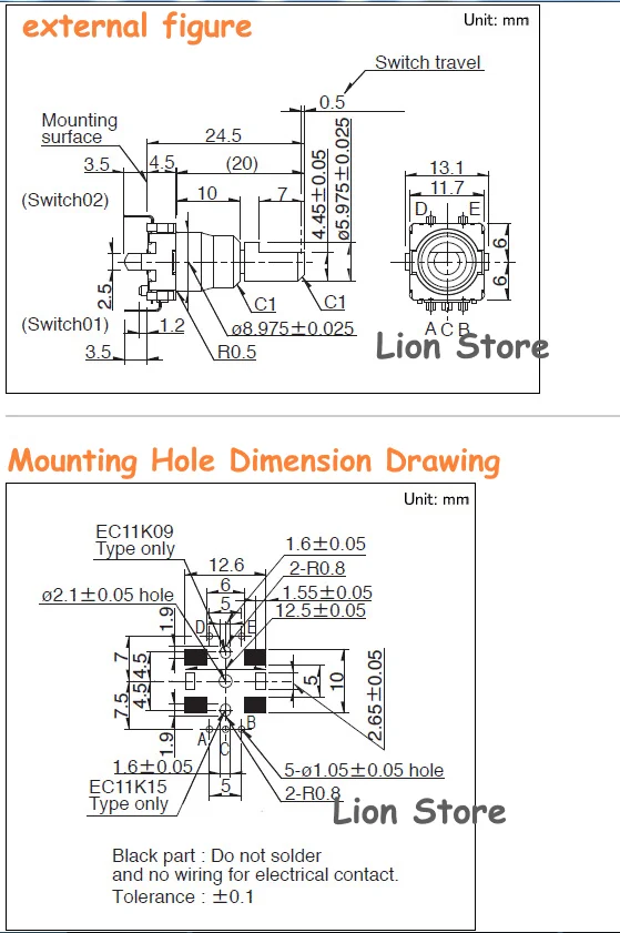 10-200pcs EC11K0924404 For ALPS Encoder with switch car navigation stereo Length20mm 18Positioning 9Pulses 1,000,000 times life