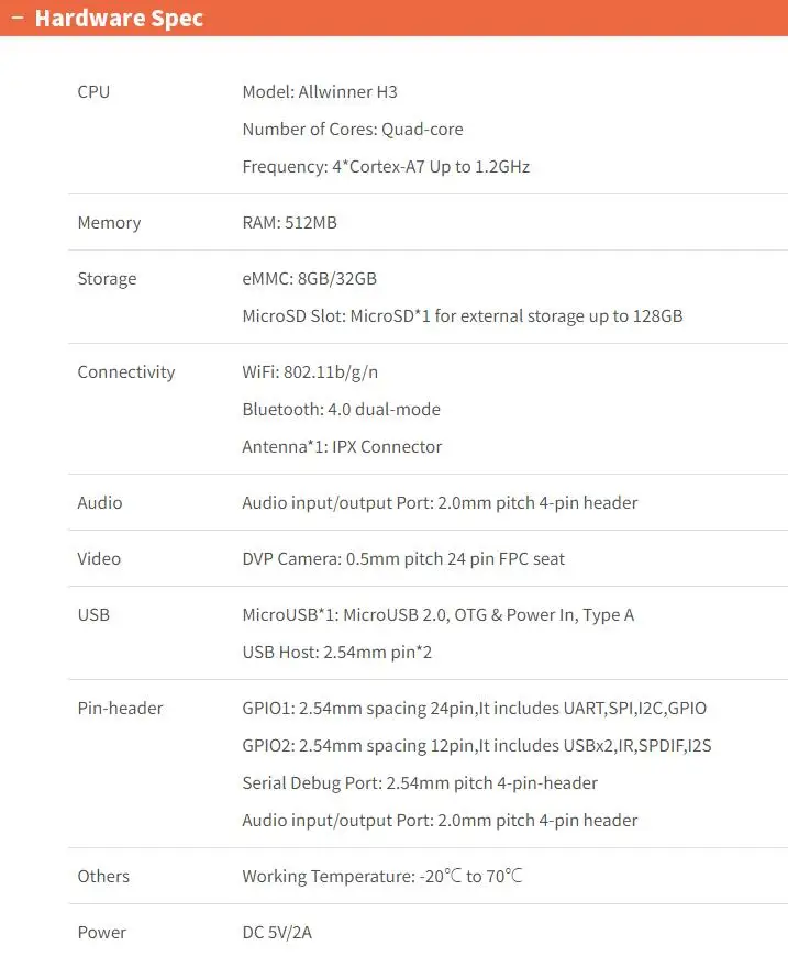 NanoPi Neo Air LTS 512M RAM/8G EMMC YoungSunTek Allwinner Quad CortexA7,1.2GHz,OpenWRT,Wifi&BT Ubuntu Linux Armbian DietPi Kali