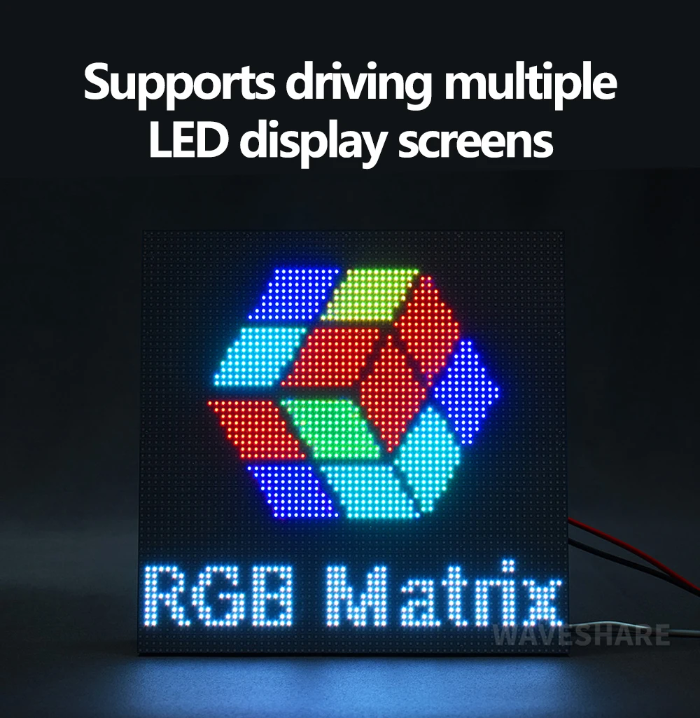 Waveshare ESP32-S3 RGB Matrix Driver Board Supporting 2.4 GHz WiFi BLE 5 Dual-Mode 240MHz 32-Bit LX7