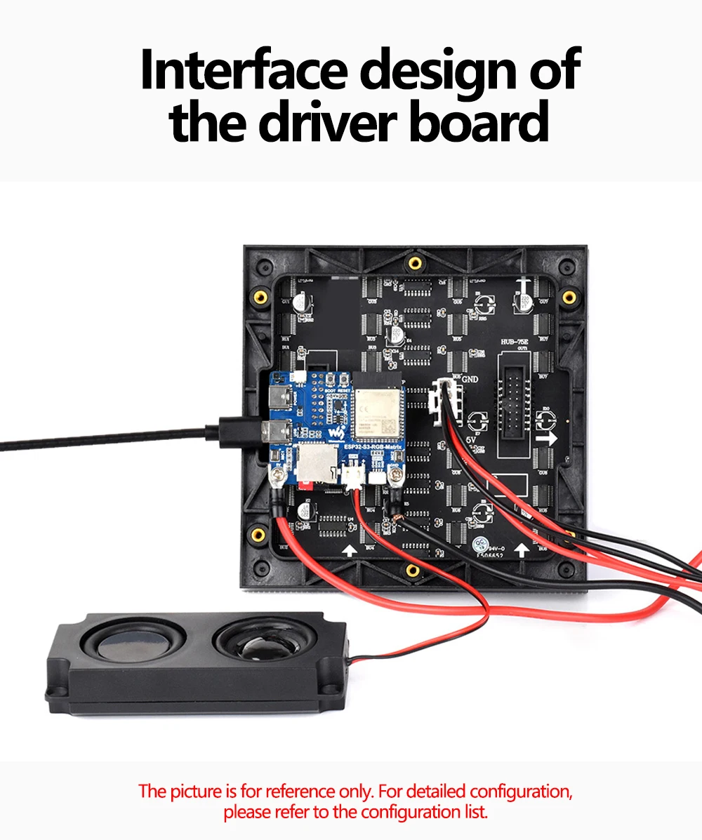 Waveshare ESP32-S3 RGB Matrix Driver Board Supporting 2.4 GHz WiFi BLE 5 Dual-Mode 240MHz 32-Bit LX7