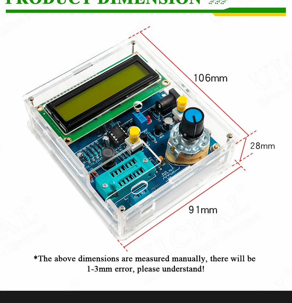Capacitance Inductance Tester DIY Electronic Kit Frequency Measurement Display PCB DIY Soldering Project Practice Solder