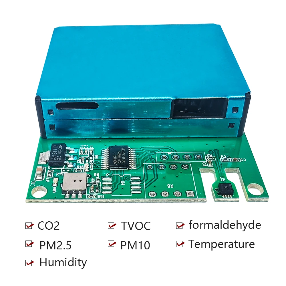 7-in-1 Air Quality Sensor RS485 Output Carbon Dioxide Formaldehyde Temperature And Humidity TVOC/PM2.5 Detection M702B