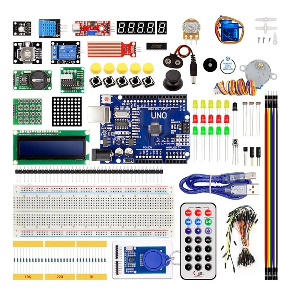 Arduino Starter Kit UNO R3 with Stepper Driver RFID Reader RC522 For Smart Home Control Automatic System DIY Project