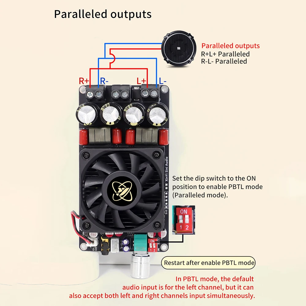 TPA3255 Pure Post Stage Digital Amplifier Board XY-AP3002 600W High Power HD Sound Quality MCU Anti POP Sound for Audio Systems