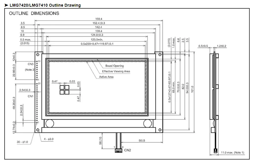 LMG7420PLFC-X LCD Module Display Replace for LMG7420 PLFC X Rev.A Rev.C Rev.D