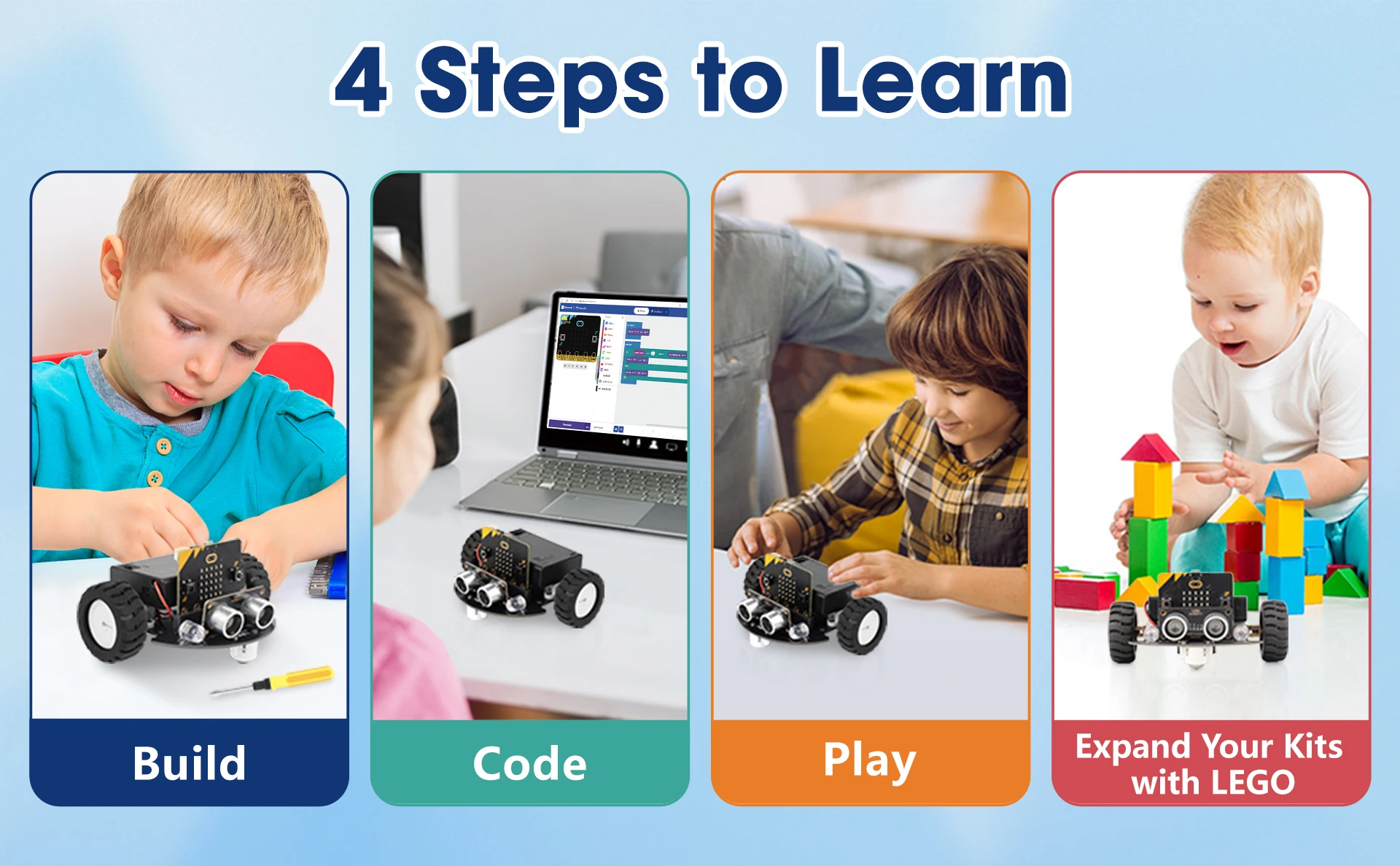 ACEBOTT Smart Robot Car Kit for BBC Micro:bit STEM Science Kits Coding Robots