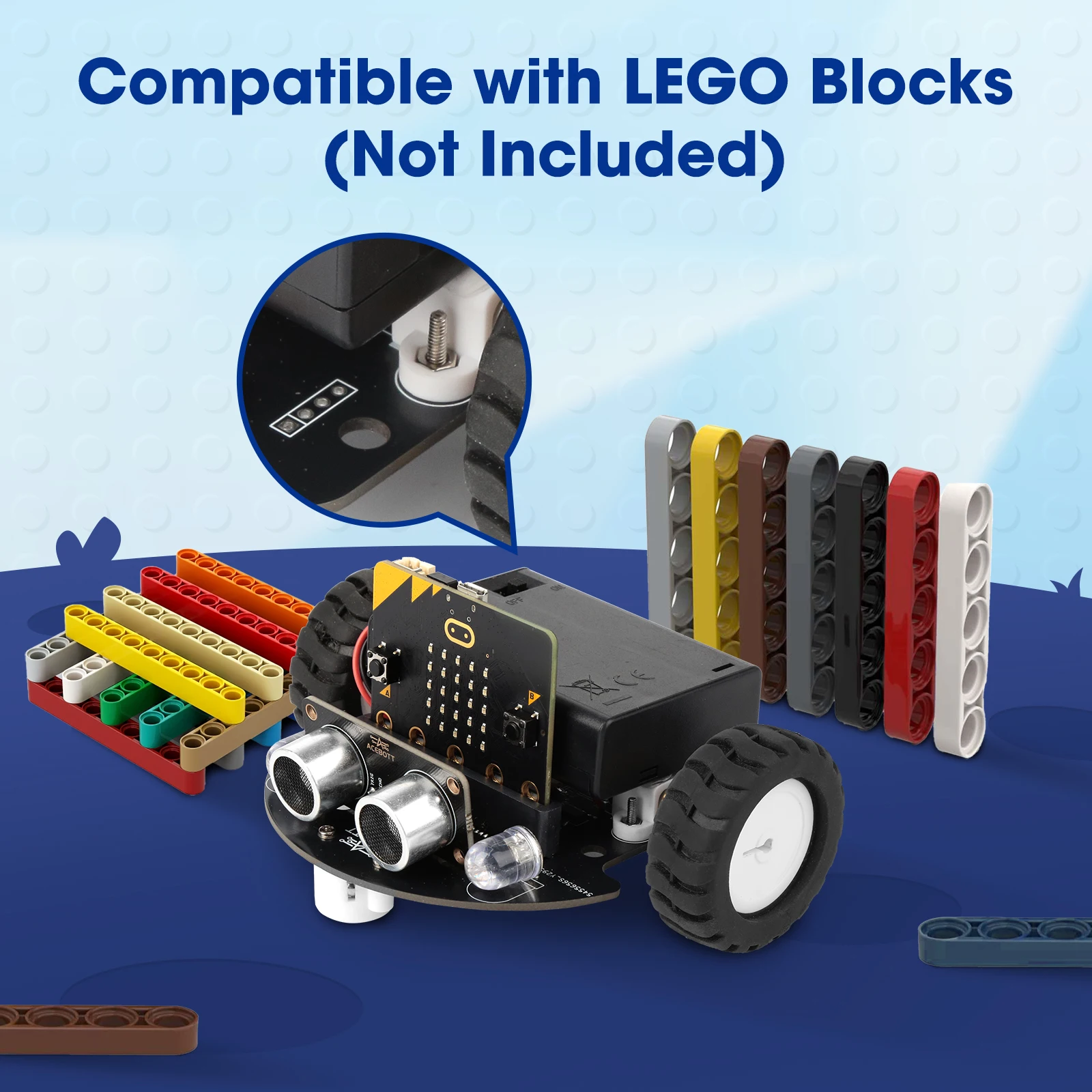 ACEBOTT Smart Robot Car Kit for BBC Micro:bit STEM Science Kits Coding Robots