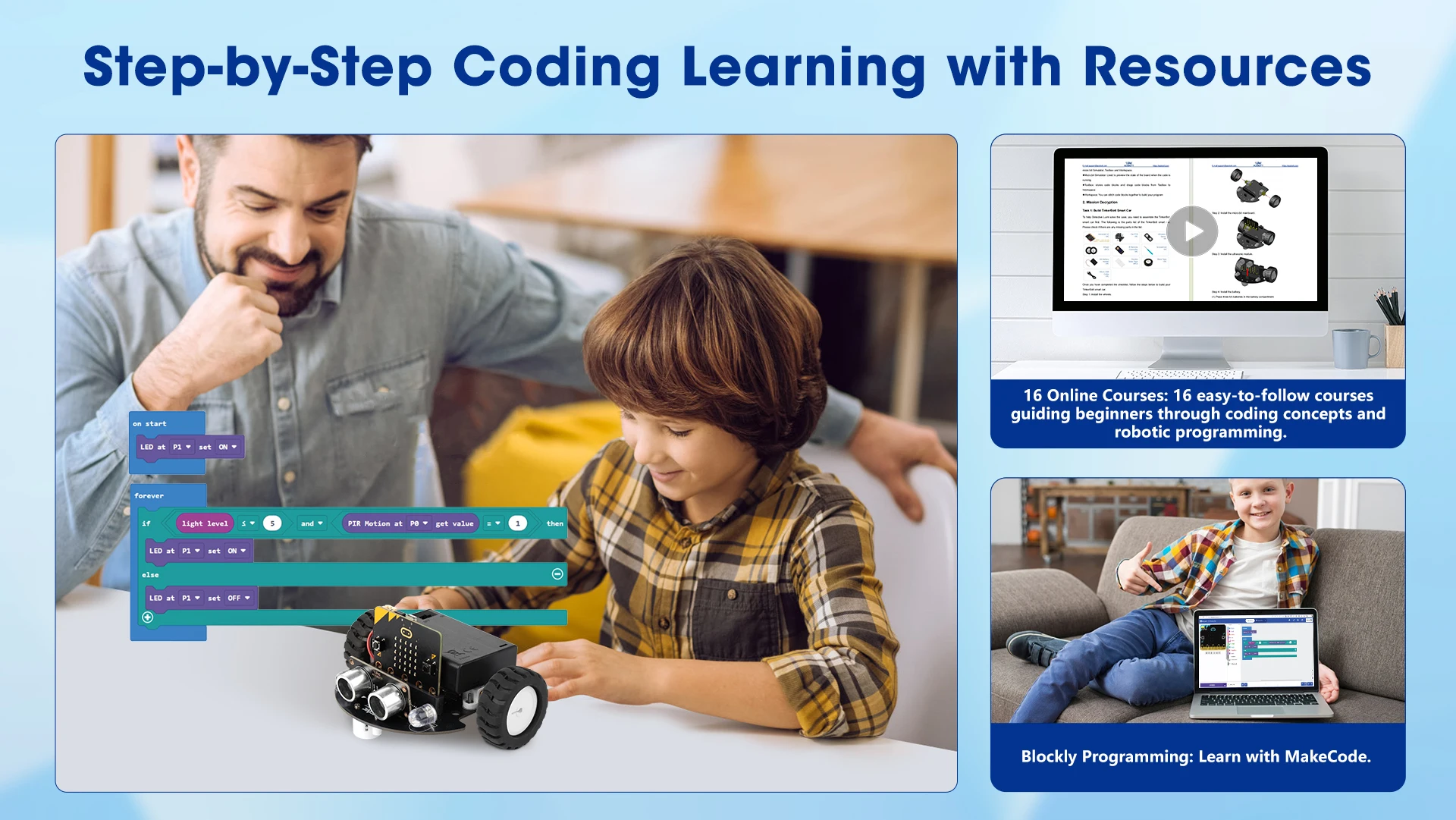ACEBOTT Smart Robot Car Kit for BBC Micro:bit STEM Science Kits Coding Robots