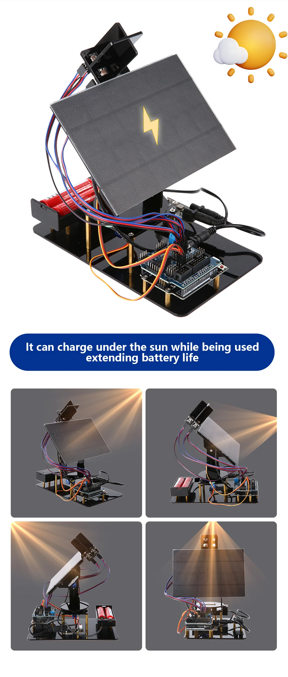 KUONGSHUN Age 8+ Educational Kit Smart Solar Tracker System Tracking Starter Kit For Arduino STEM