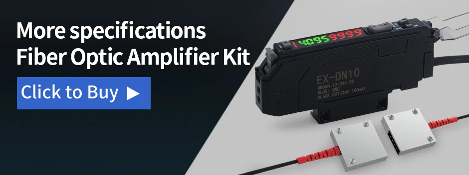 GTRIC Diffuse Reflective Fiber Optic Sensor Kit with Separate Amplifier High Precision12-24V DC NPN NO/NC Photoelectric Sensor