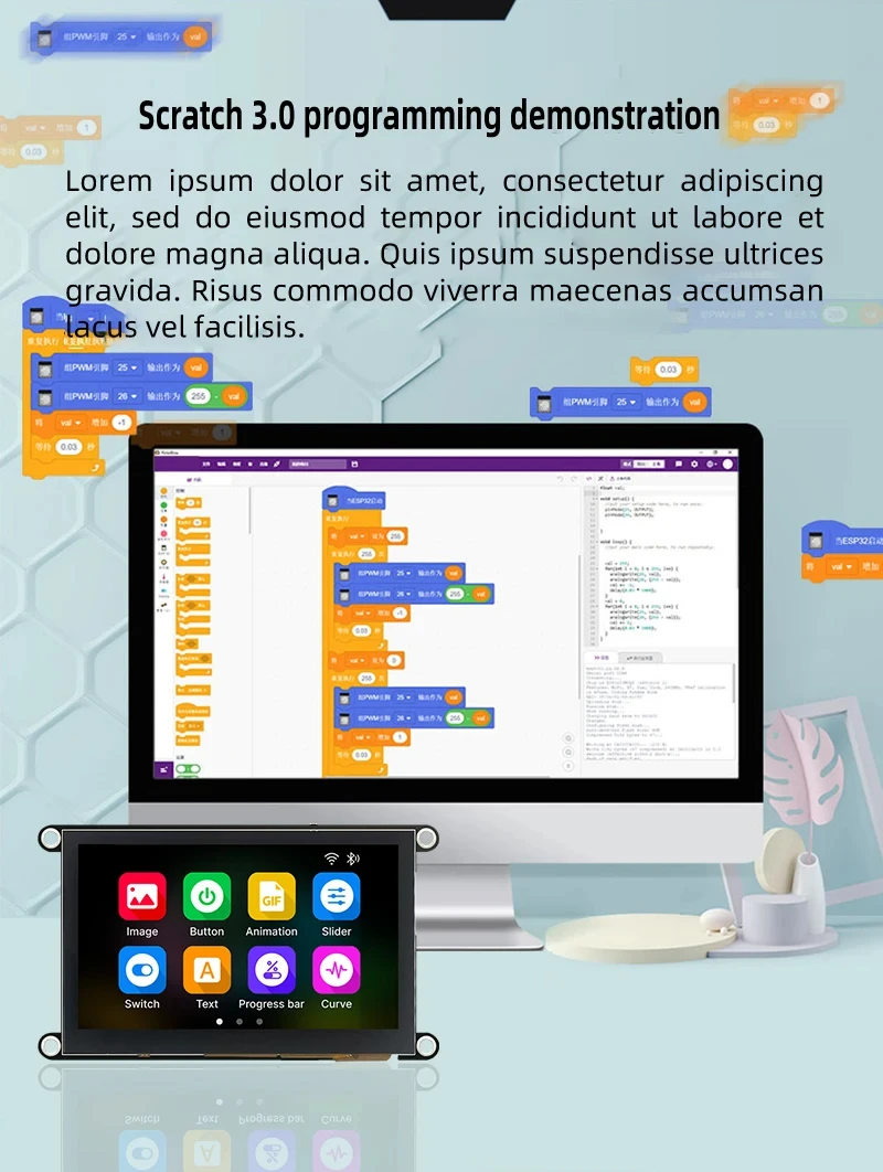 ESP32-S3 8M PSRAM 4M FLASH 4.3-Inch IPS Capacitive Touch 480*272 LCD Display Module with WIFI and Bluetooth
