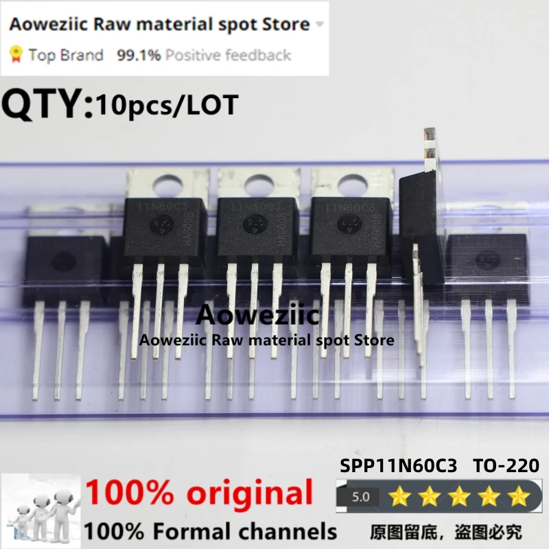 Aoweziic 2018+ 100% New Imported Original SPP11N60C3 TO-220 SPA11N60C3 TO-220F 11N60C3 N Channel Dojo Effect 600V 11A