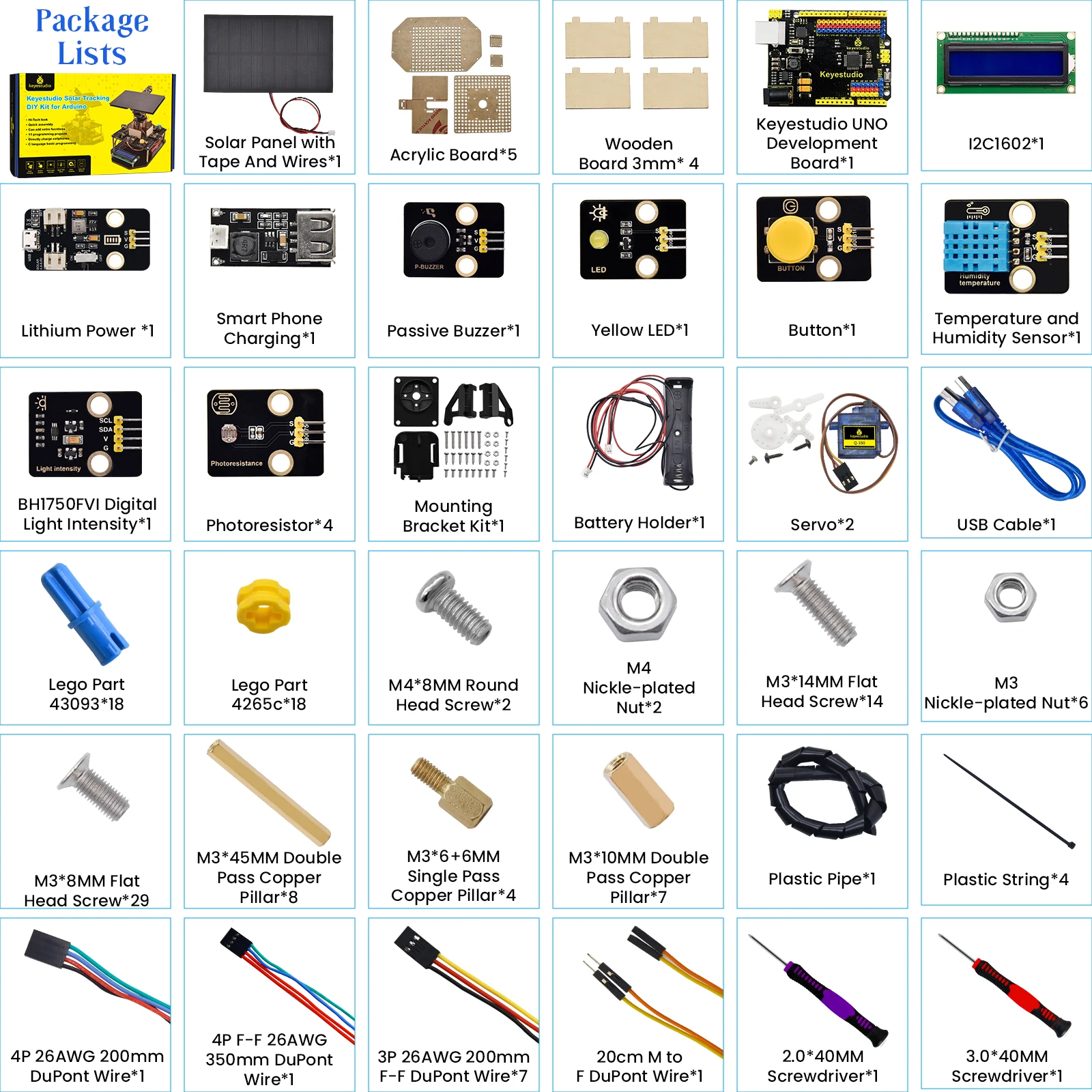 KEYESTUDIO DIY Smart Solar Tracker System Tracking Starter Kit For Arduino STEM Programming Toys DIY Mobile Phone Charging 15+