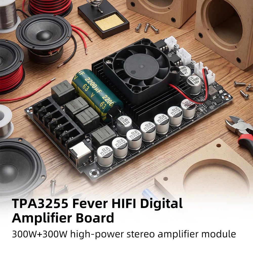 TPA3255 600W High-Power Amplifier Board HIFI Digital Display Stereo Amplifier Module No Bluetooth DC 18-55V