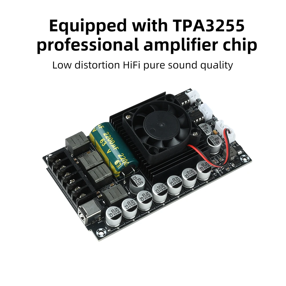 TPA3255 600W High-Power Amplifier Board HIFI Digital Display Stereo Amplifier Module No Bluetooth DC 18-55V