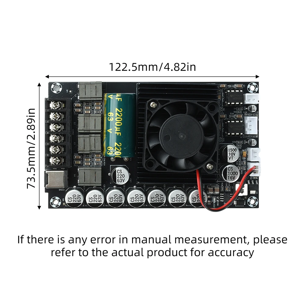 TPA3255 600W High-Power Amplifier Board HIFI Digital Display Stereo Amplifier Module No Bluetooth DC 18-55V