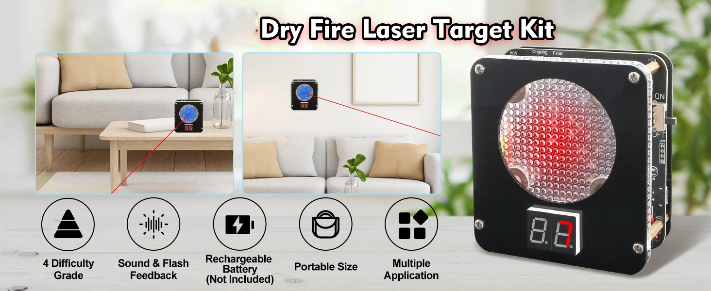 DIY Dry Fire Laser Training Target Soldering Project Laser Shooting Game Machine Electronic Assembly Kit Fun STEM Kit for Adults