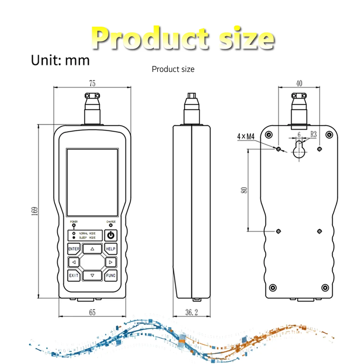 YB21 Handheld Signal Converter for Strain Gauge Load Cell, 4-Wire Input, 5V Excitation, IP65 Panel Resolution, Built-in Battery