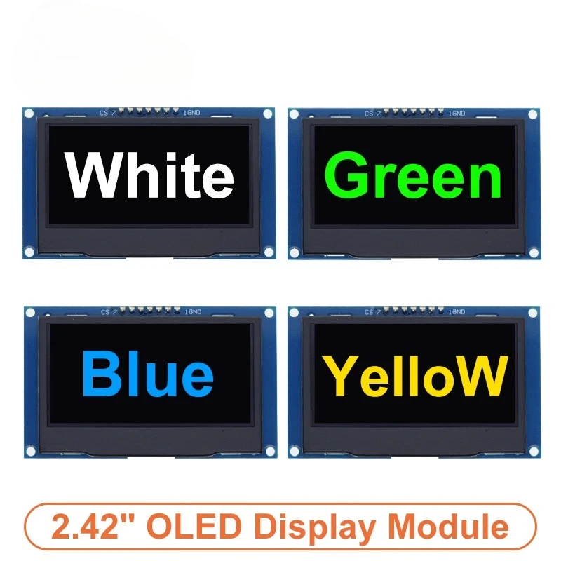 2.42 inch 2.42" OLED Display Module 128x64 LCD HD Screen Module SSD1309 7 Pin SPI/IIC I2C Serial Interface for Arduino UNO R3