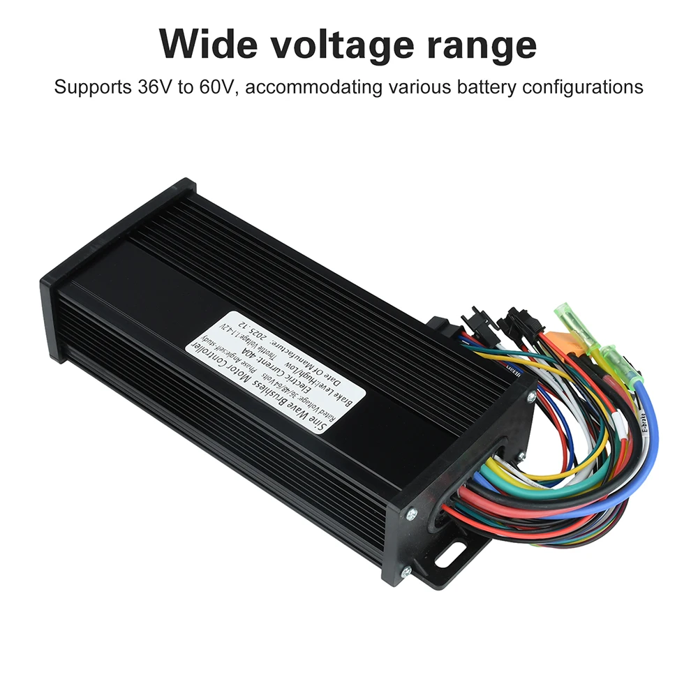 Brushless Motor Controller 36V-60V 40A Triple-Mode Sine Wave Waterproof for Electric Bicycle High Power 1000W-2000W Output