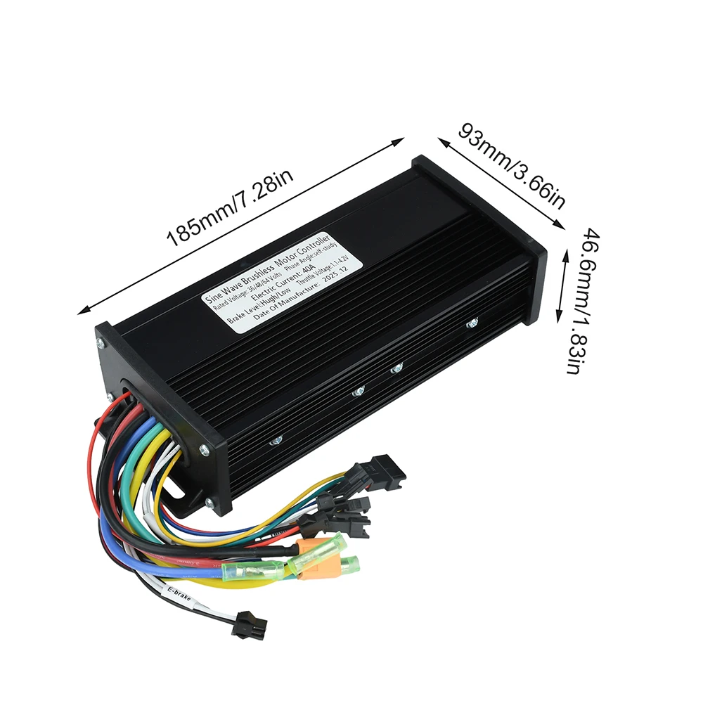 Brushless Motor Controller 36V-60V 40A Triple-Mode Sine Wave Waterproof for Electric Bicycle High Power 1000W-2000W Output