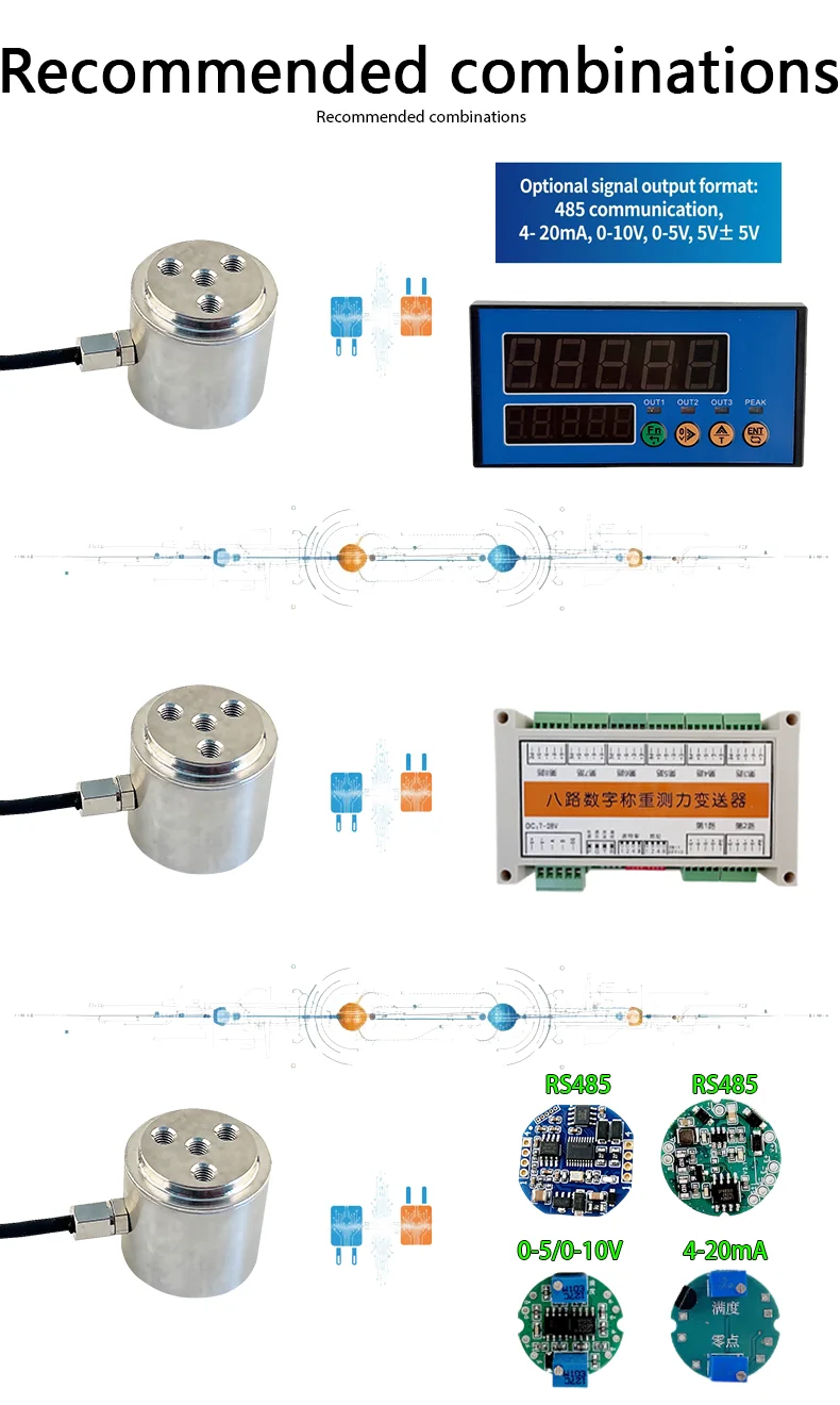 High Accuracy ZB4 Small Column Type Compression Sensor Load Cell 0-200kg MV/V Output High Accuracy for Press Force Measurement