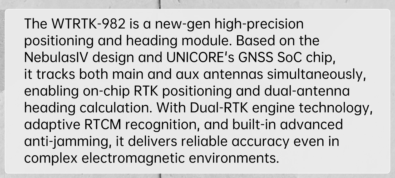 WitMotion Unicore UM982 UM980 Dual RTK GNSS Module High Precision Centimeter GPS BDS GLONASS Positioning Sensor Board