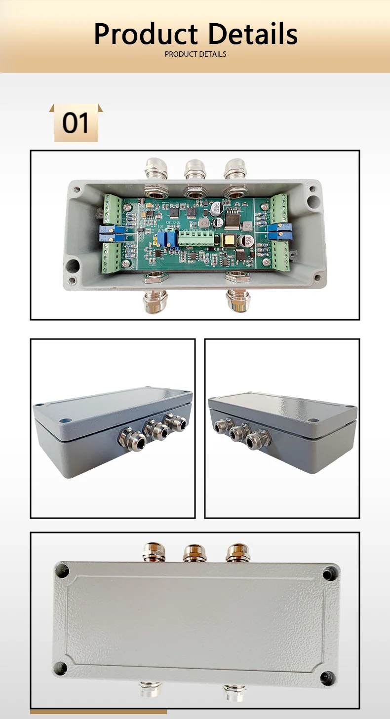 4-Channel Load Cell Amplifier Analog Weighing Transmitter 0-10V 4-20mA 4-in-1-out Sensor Signal Converter Aluminum Shell