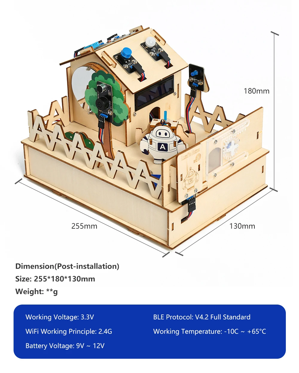 ACEBOTT Smart Home STEM STEAM Starter Kit Casa De Madera IoT Wifi Programación Bloqueada Para ESP32 Arduino