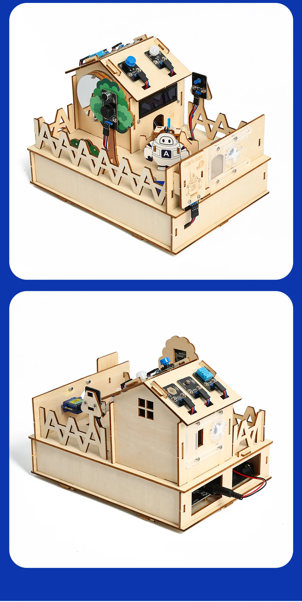 ACEBOTT Smart Home STEM STEAM Starter Kit Casa De Madera IoT Wifi Programación Bloqueada Para ESP32 Arduino