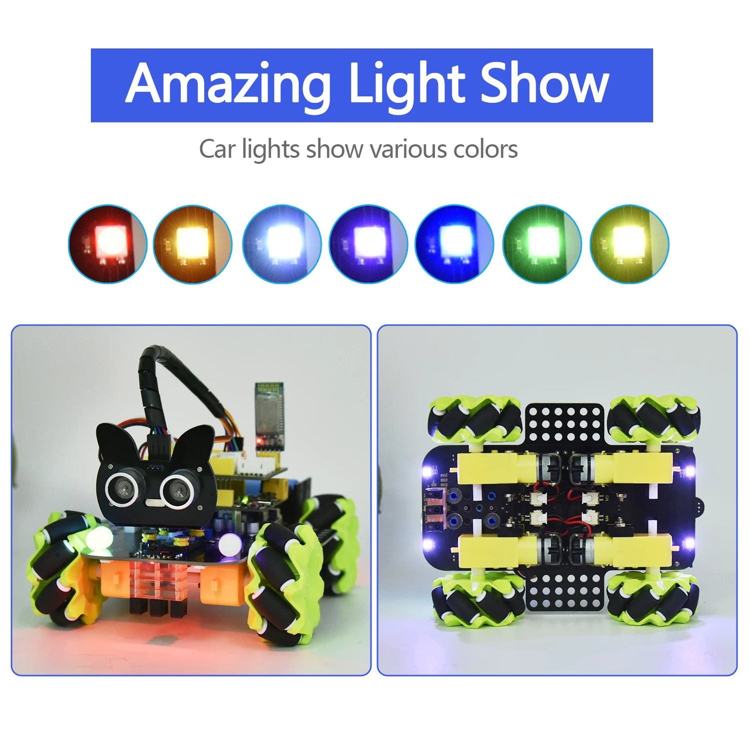 Keyestudio Mecanum 4WD Robot Car for Arduino Robot Car Kit Smart DIY Project for Adults STEM Programming Set Easy Assembly