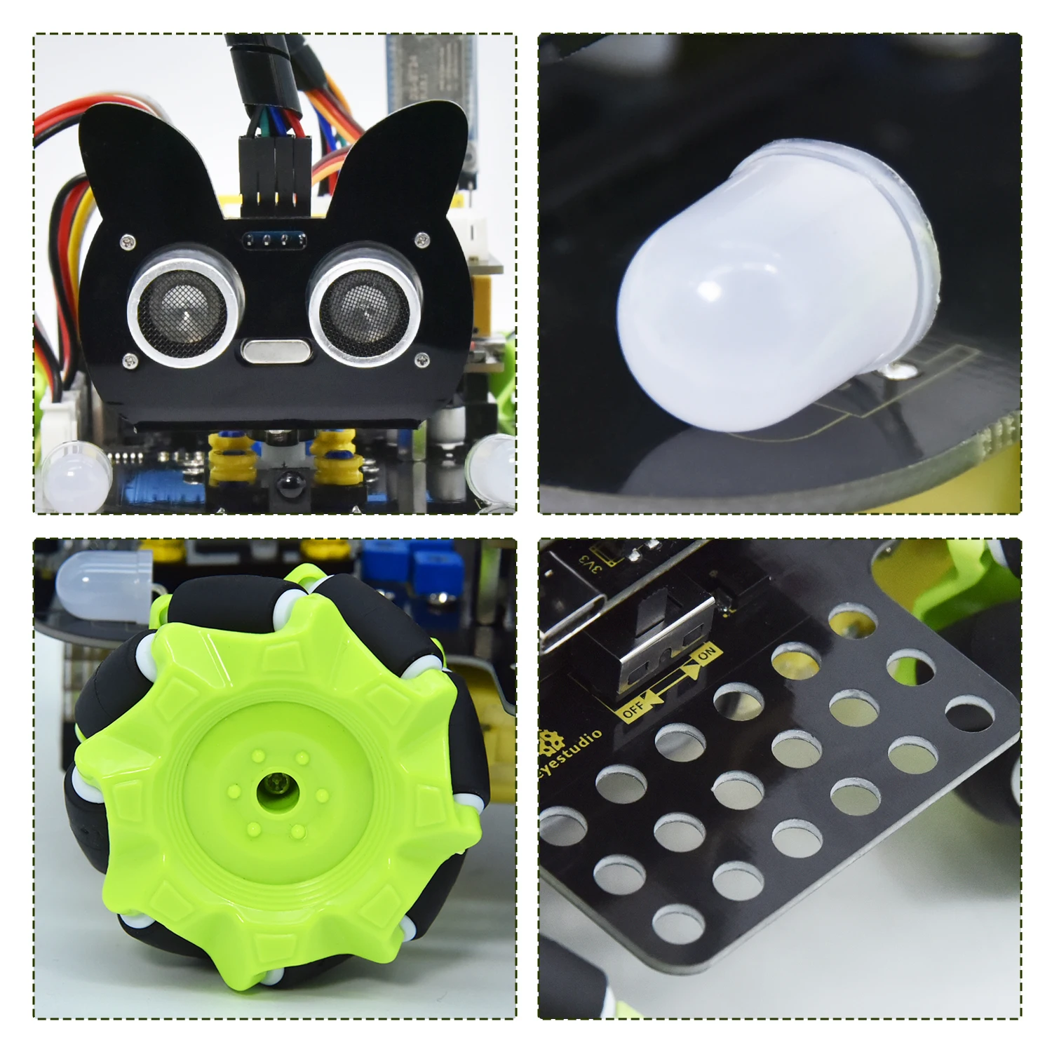 Keyestudio Mecanum 4WD Robot Car for Arduino Robot Car Kit Smart DIY Project for Adults STEM Programming Set Easy Assembly