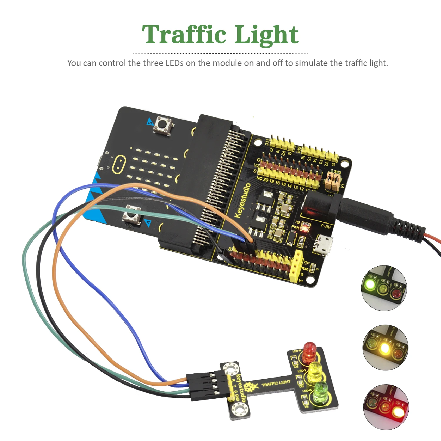 Keyestudio 37 in 1 Sensor Starter Kit With Micro:Bit V2.0 for BBC MicroBit Makecode DIY 38 Projects (Including Micro:Bit V2 )