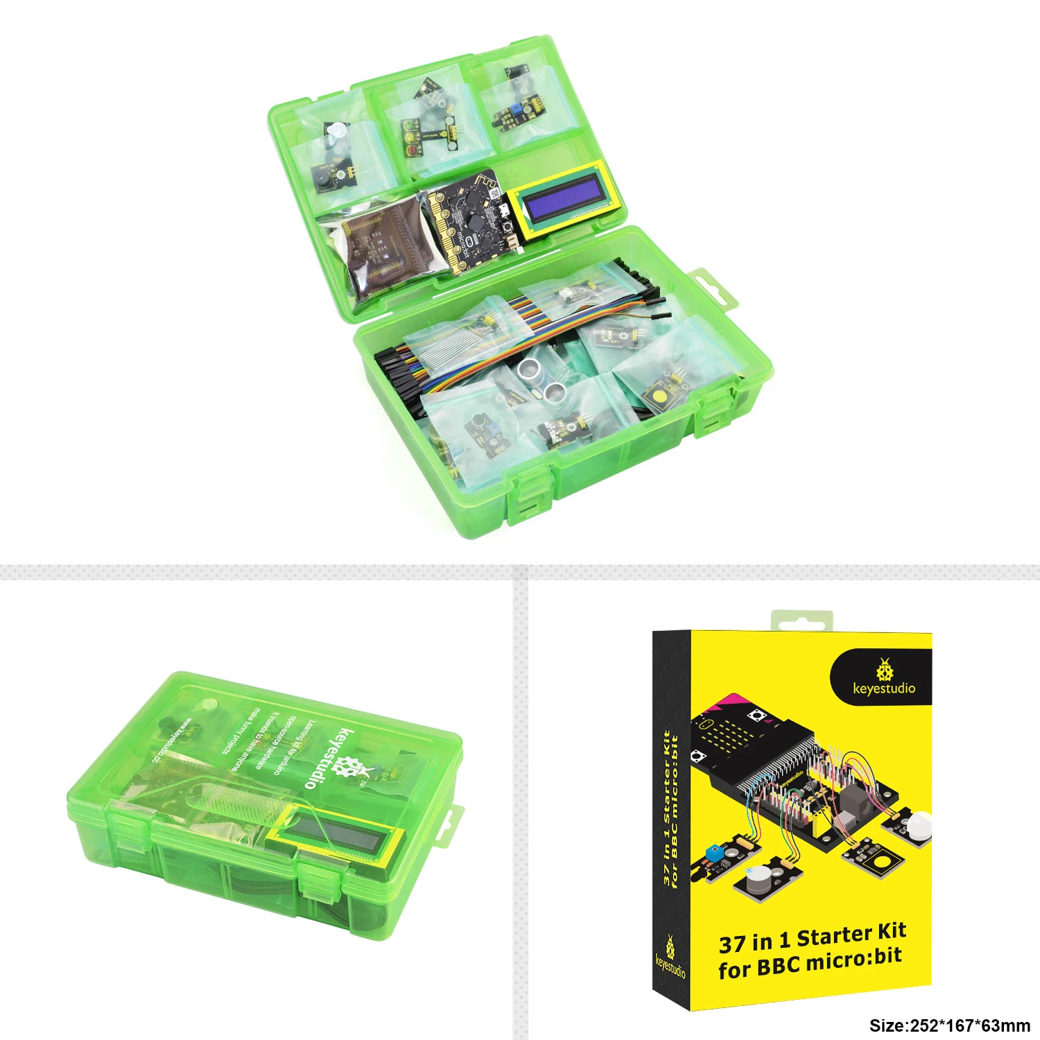 Keyestudio 37 in 1 Sensor Starter Kit With Micro:Bit V2.0 for BBC MicroBit Makecode DIY 38 Projects (Including Micro:Bit V2 )